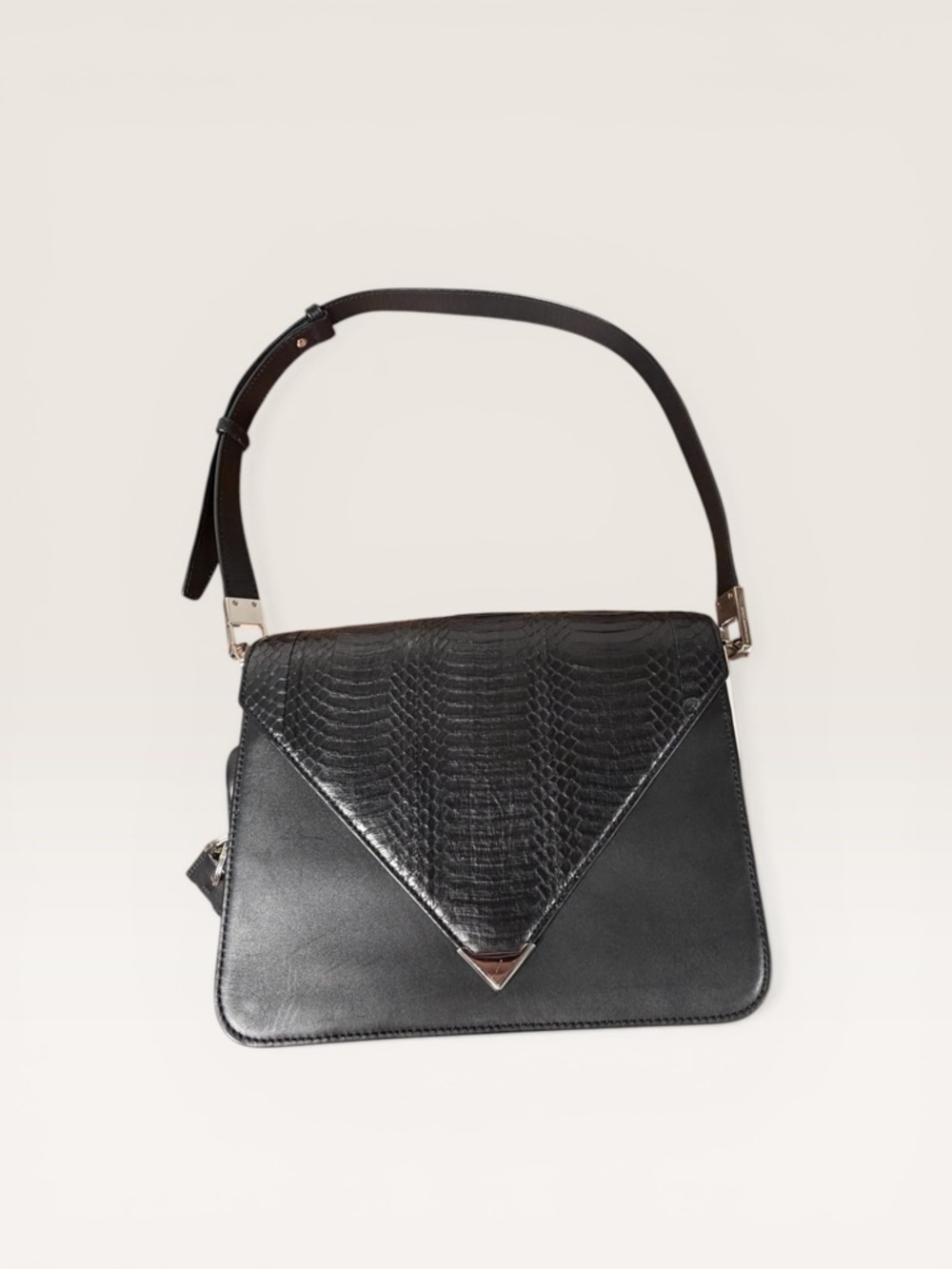 Alexander Wang black structured flap bag with snake detail - Picture 9 of 9